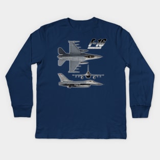 F-16 Fighting Falcon Kids Long Sleeve T-Shirt